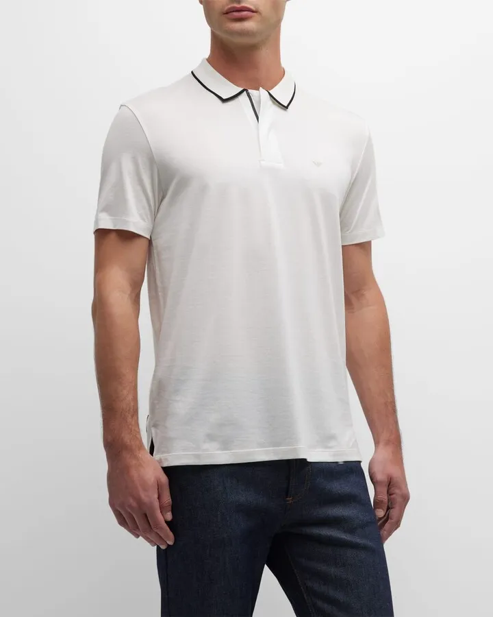 Men's Quarter-Zip Tipped Polo Shirt