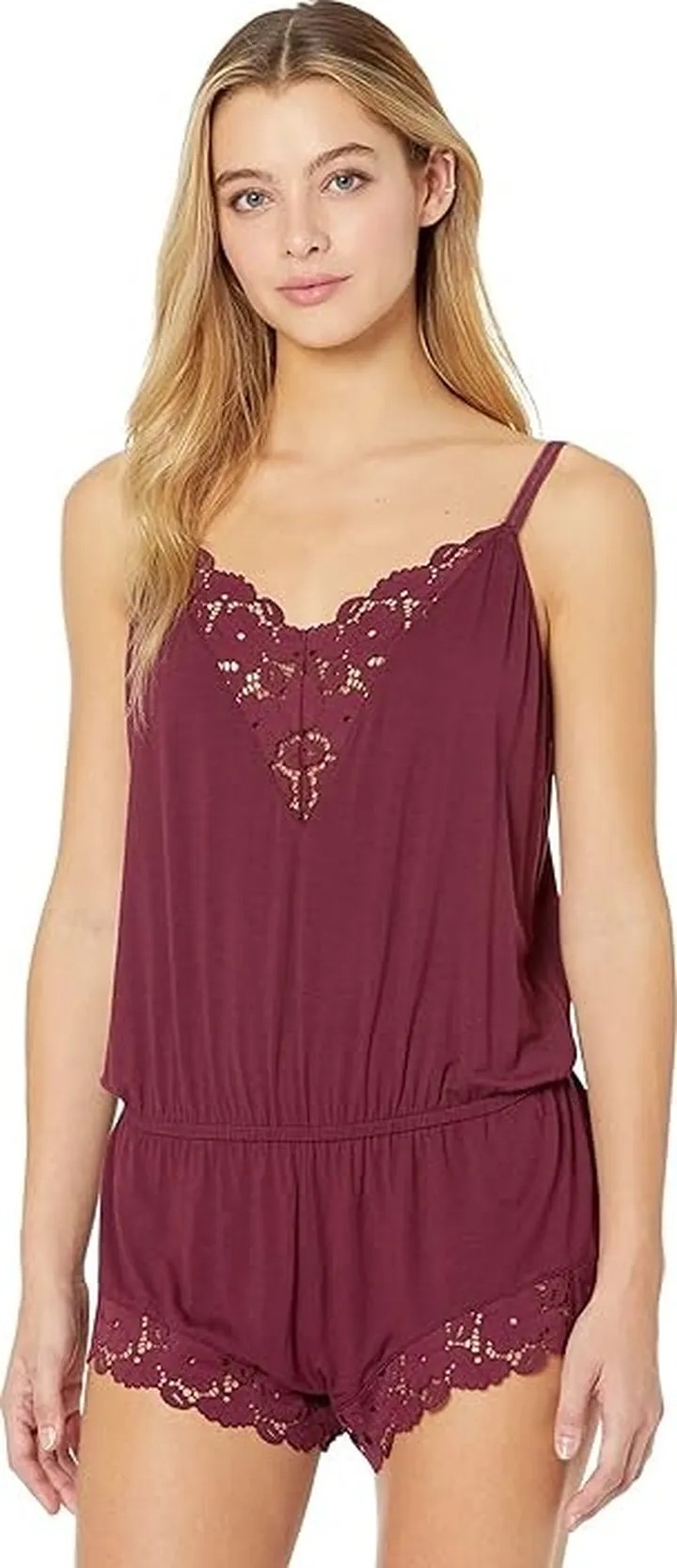 Eberjey Naya - The Double Inset Teddy (Mulberry) Women's Pajama Sets
