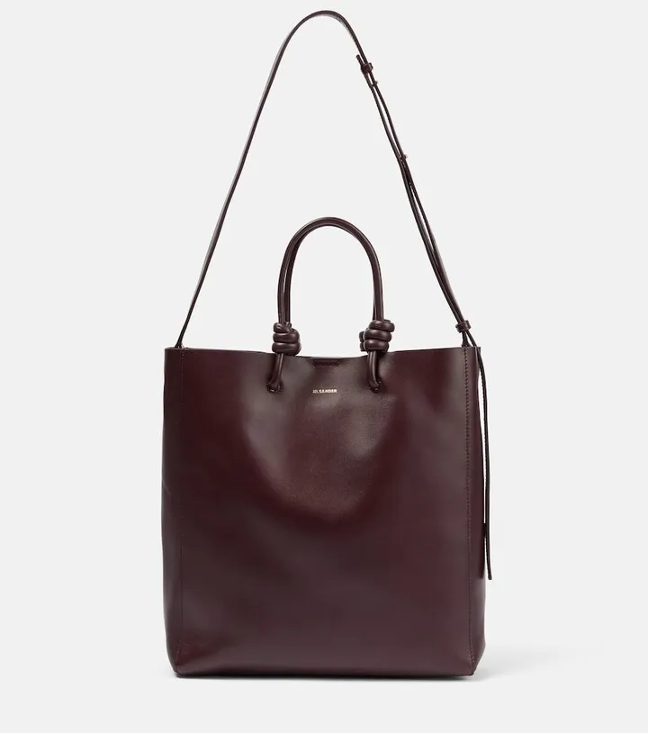 Medium leather tote bag