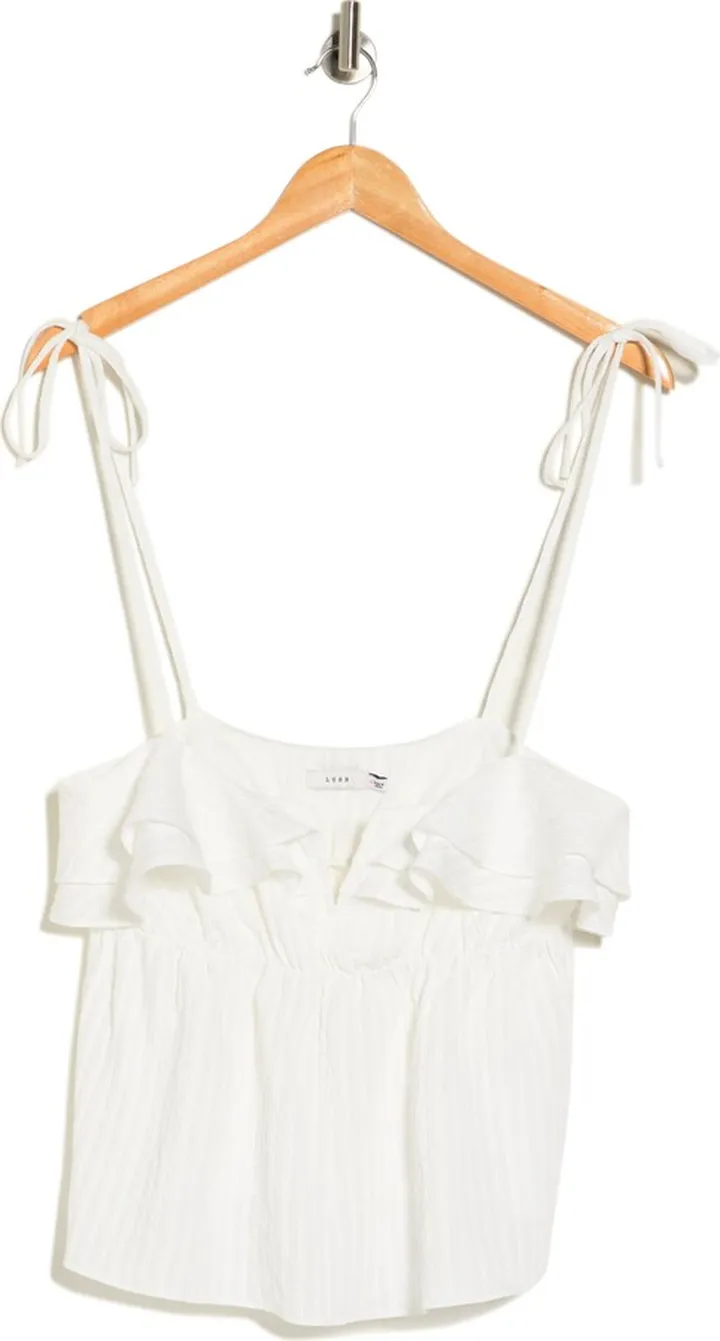 Ruffle Tie Strap Crop Camisole