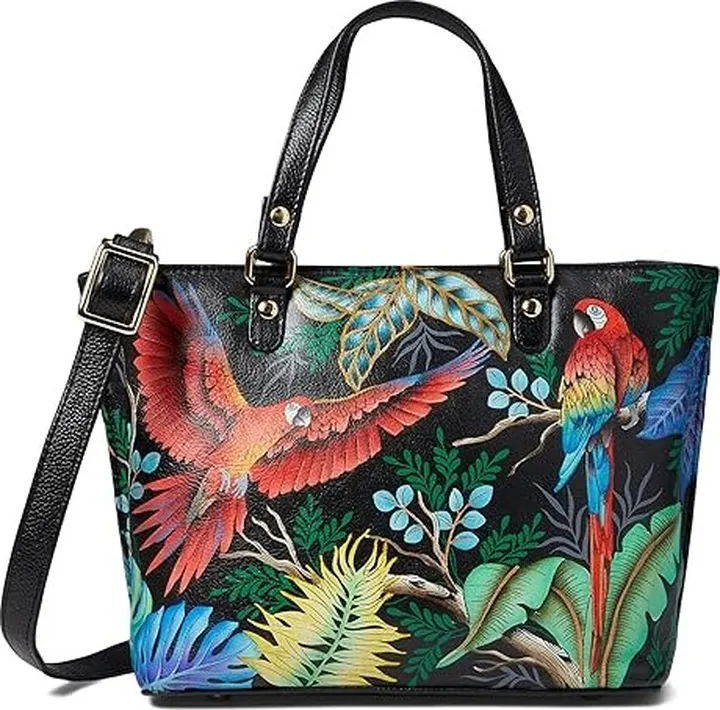 Anuschka Medium Tote 693 (Rainforest Beauties) Handbags