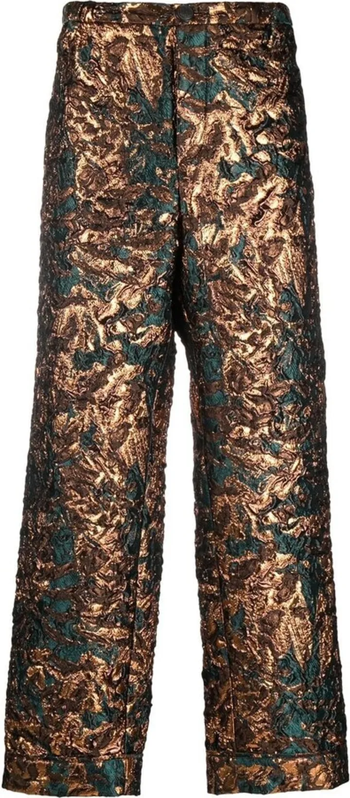 Jacquard Gold-Tone Trousers