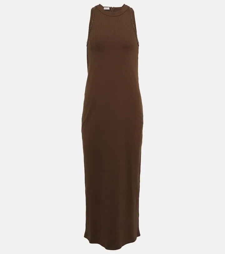 Cotton-blend midi dress