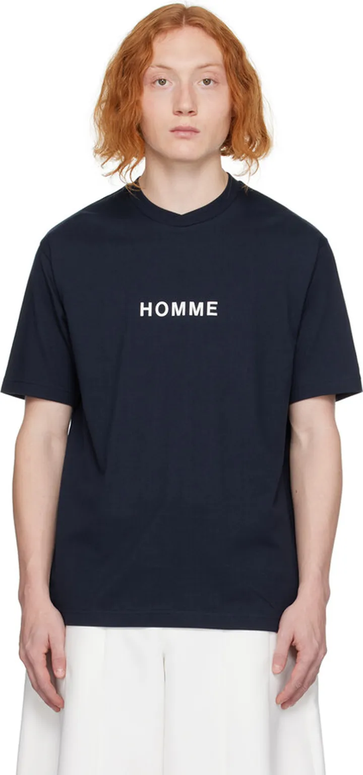 Comme des Garçons Homme Navy Graphic T-Shirt