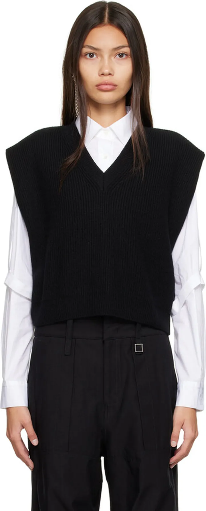 Wooyoungmi Black V-Neck Sweater Vest