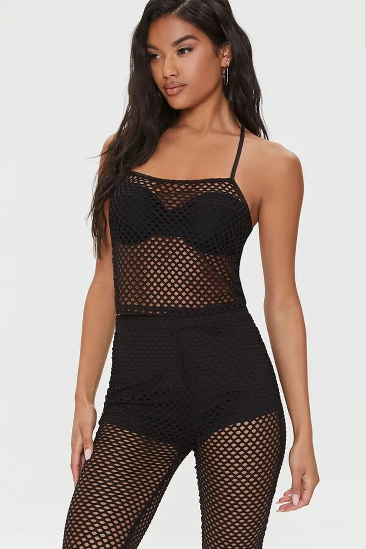 Sheer Mesh Cropped Cami