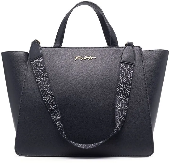 Logo-Plaque Detail Tote Bag