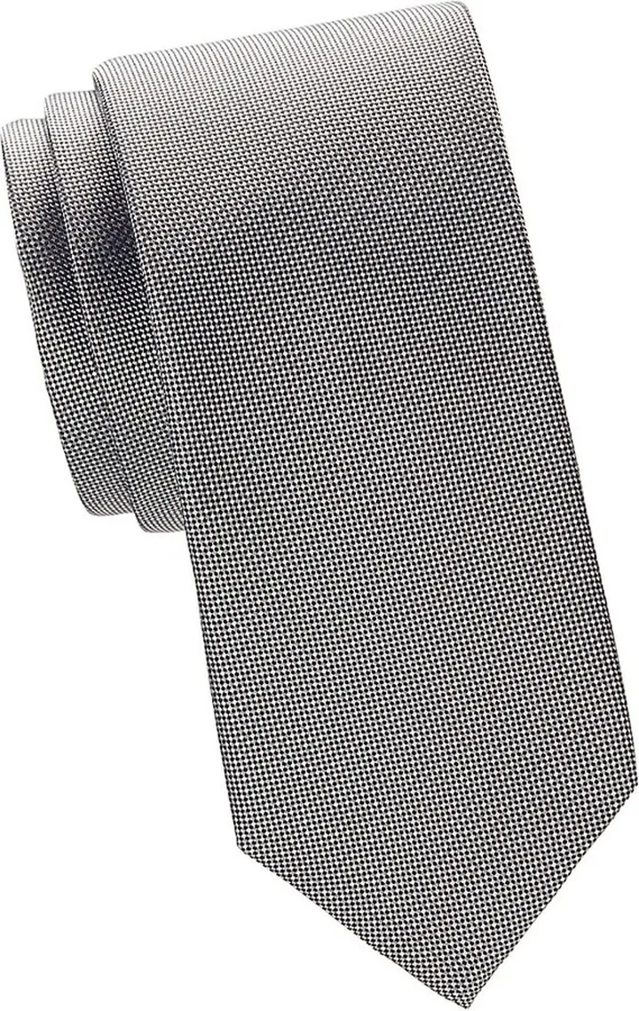 Grid Check Silk Jacquard Tie