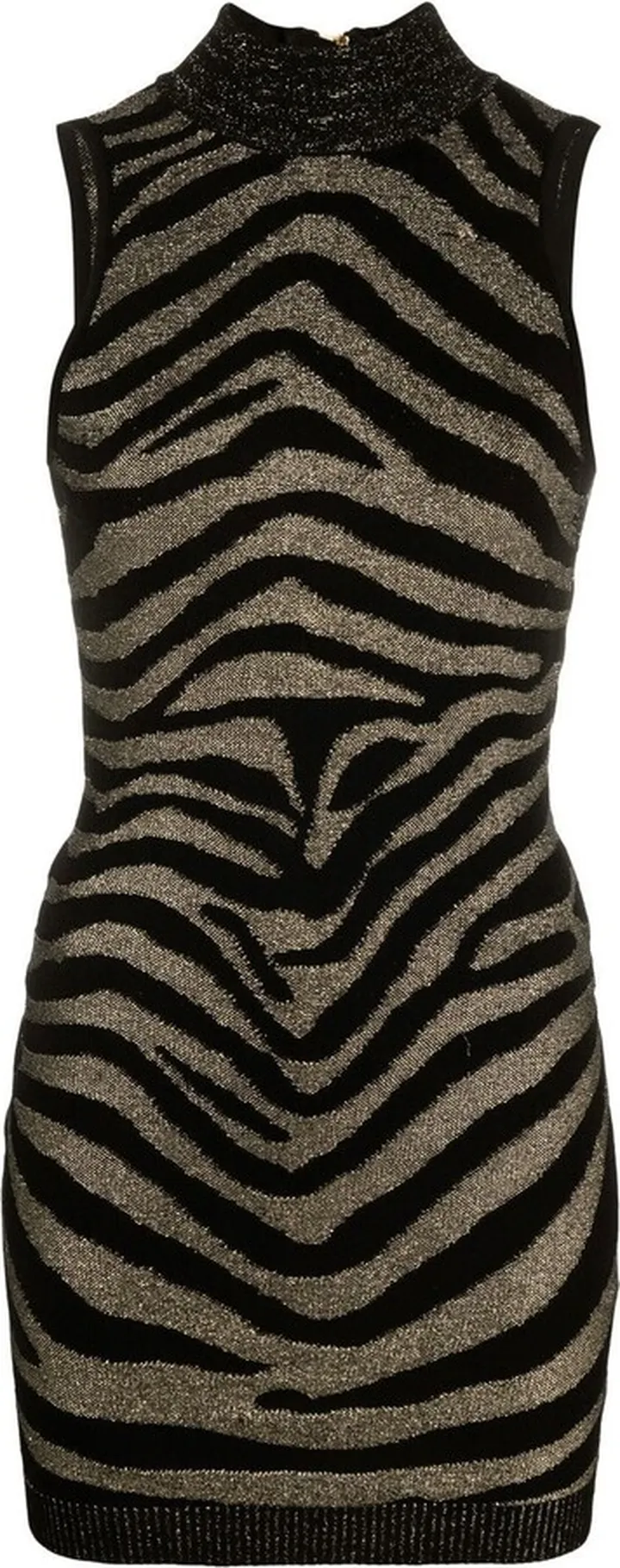 Zebra-Print Knitted Minidress