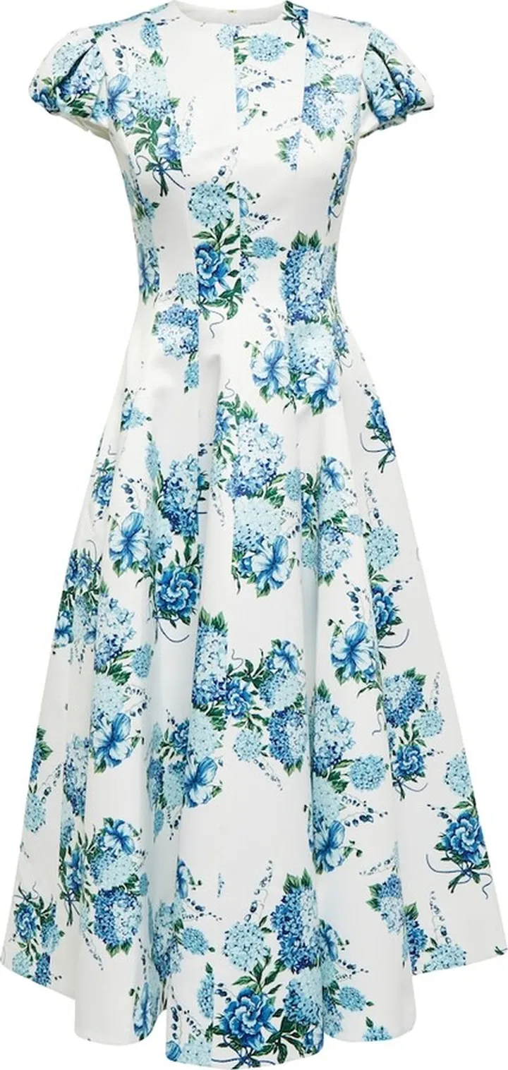 Lecia floral-printed faille midi dress