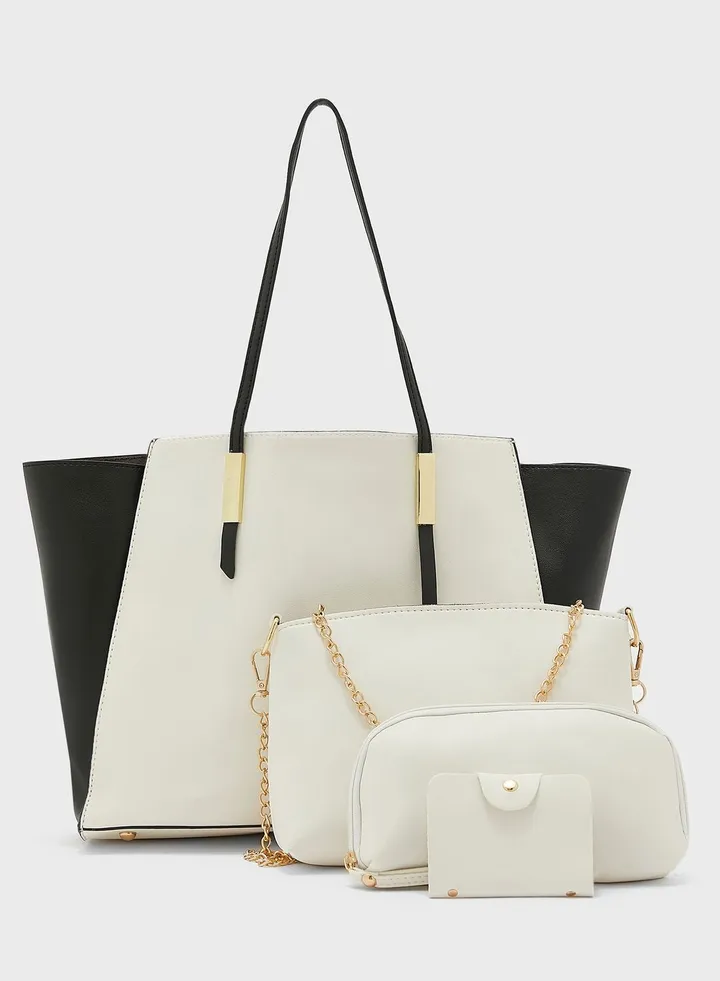 4 Piece Tote Handbag Luggage Set