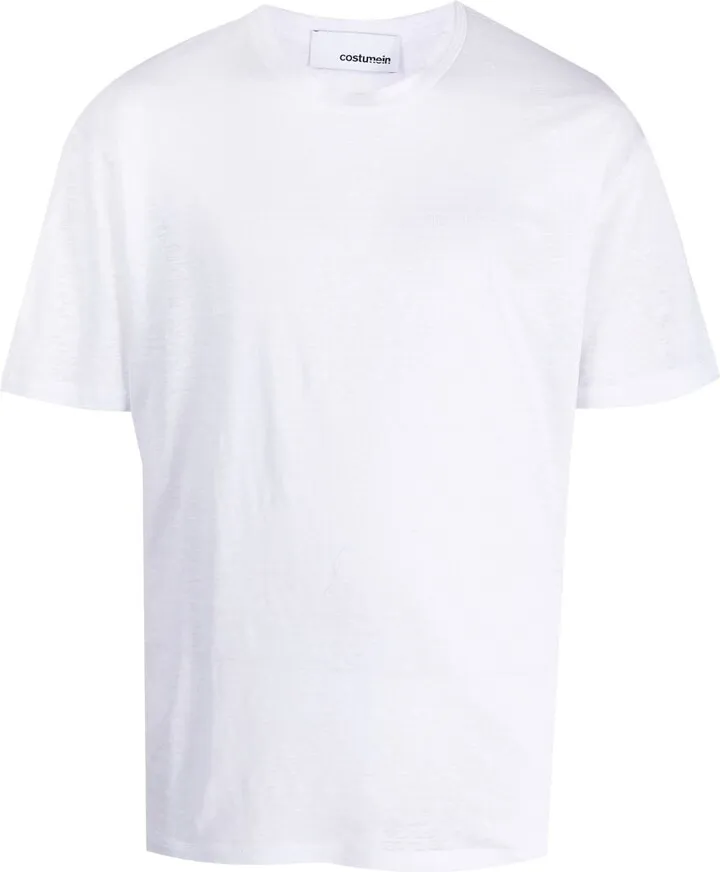 round-neck linen T-shirt