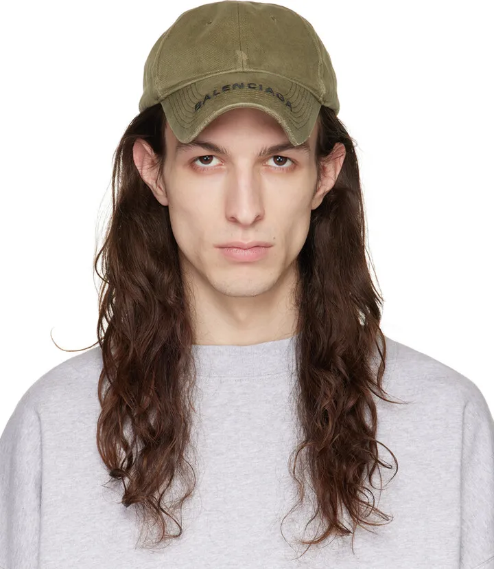 Balenciaga Khaki Logo Visor Cap
