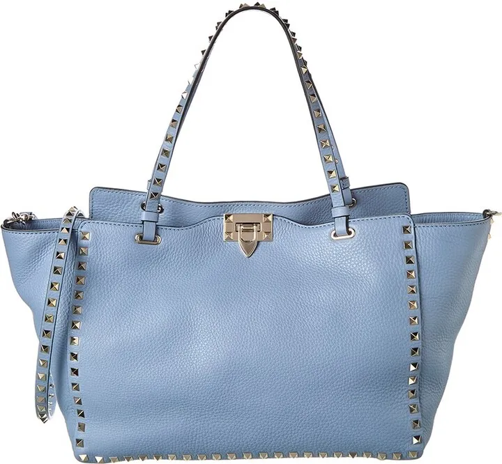 Valentino Rockstud Medium Grainy Leather Tote