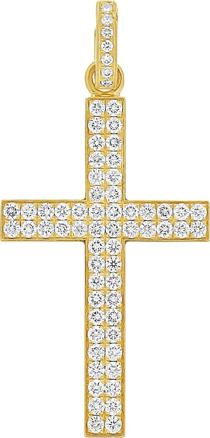 Men's Pave Diamond Cross Pendant