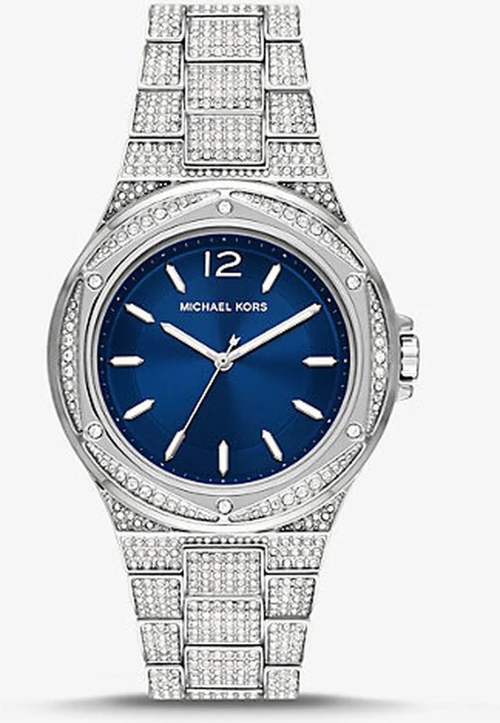 Oversized Lennox Pavé Silver-Tone Watch