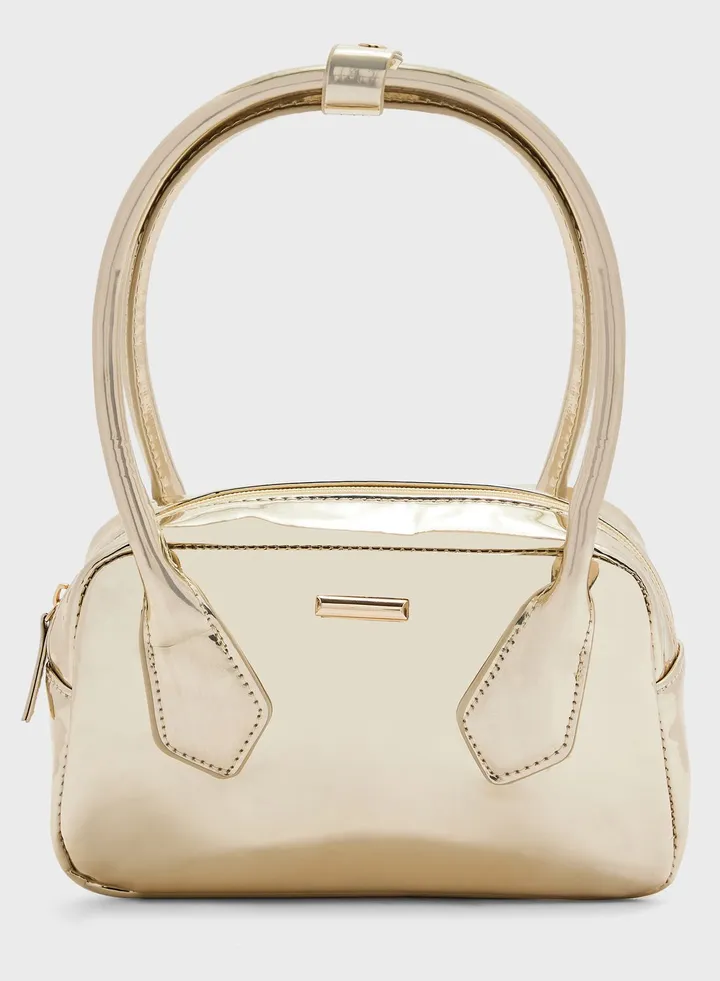 Gold Metallic Satchel Bag