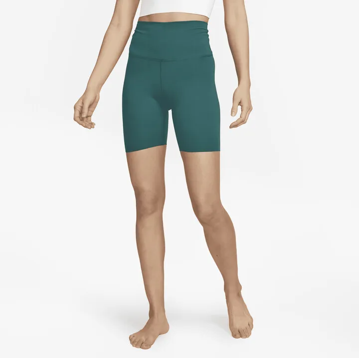 Women's Nike Yoga Luxe High-Waisted Shorts in Green