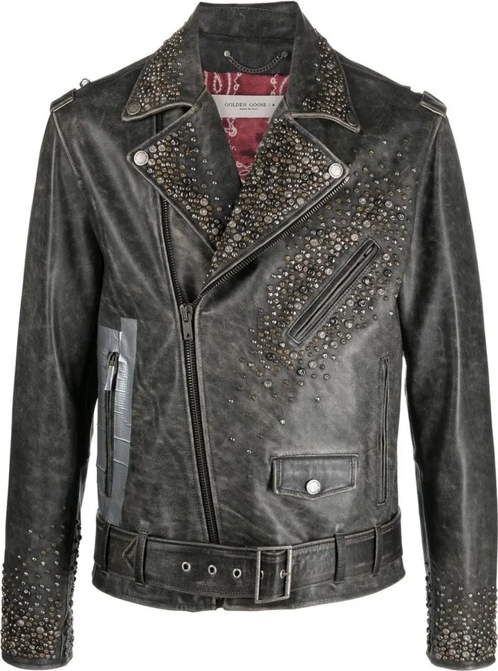 Leather Stud-Detailing Jacket