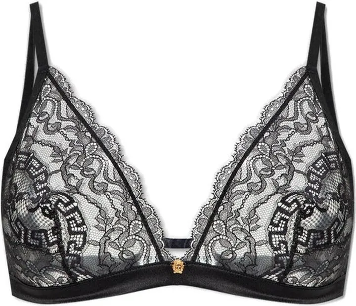 Versace Medusa Head Plaque Lace Bra