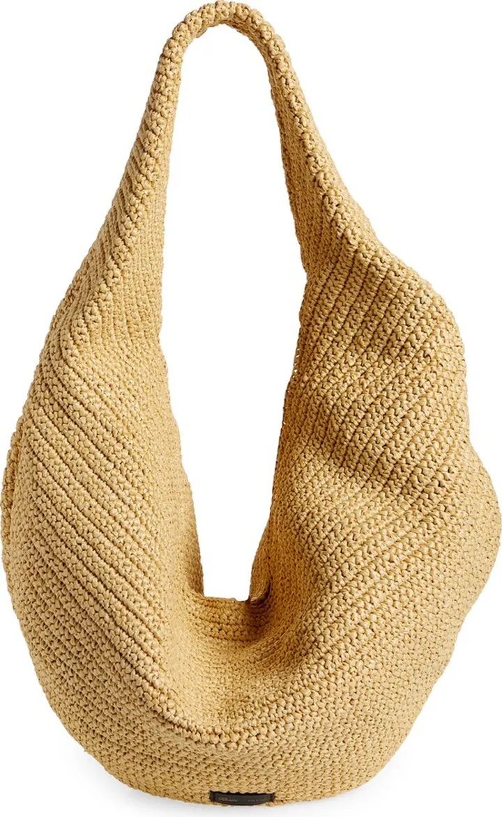 Large Olivia Woven Palm Hobo Bag