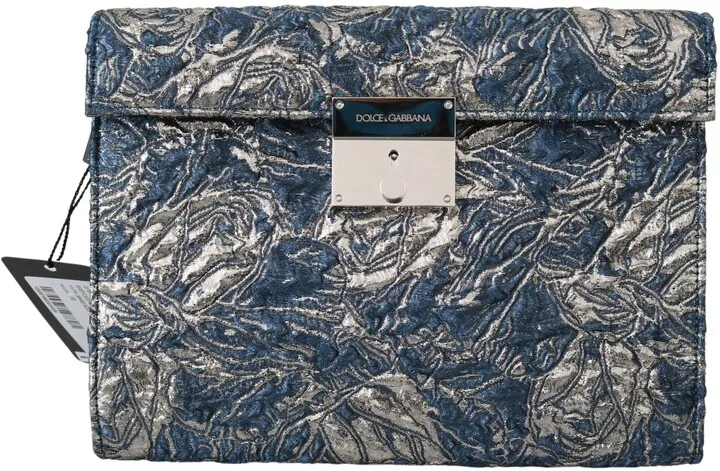 Dolce & Gabbana Jacquard Leather Document Briefcase Men's Bag