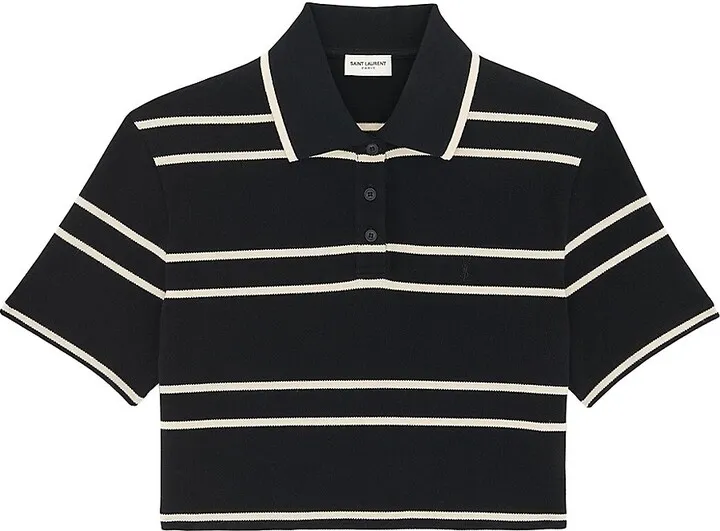 Cassandre Cropped Polo in Cotton Piqué