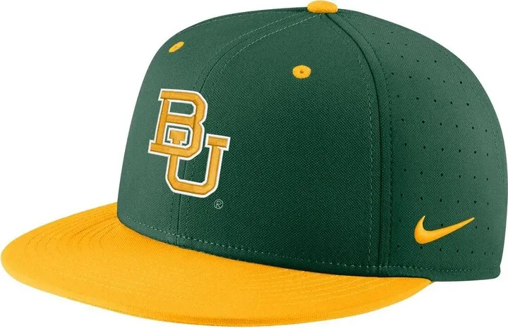 Men's Nike Green Baylor Bears Aero True Baseball Performance Fitted Hat