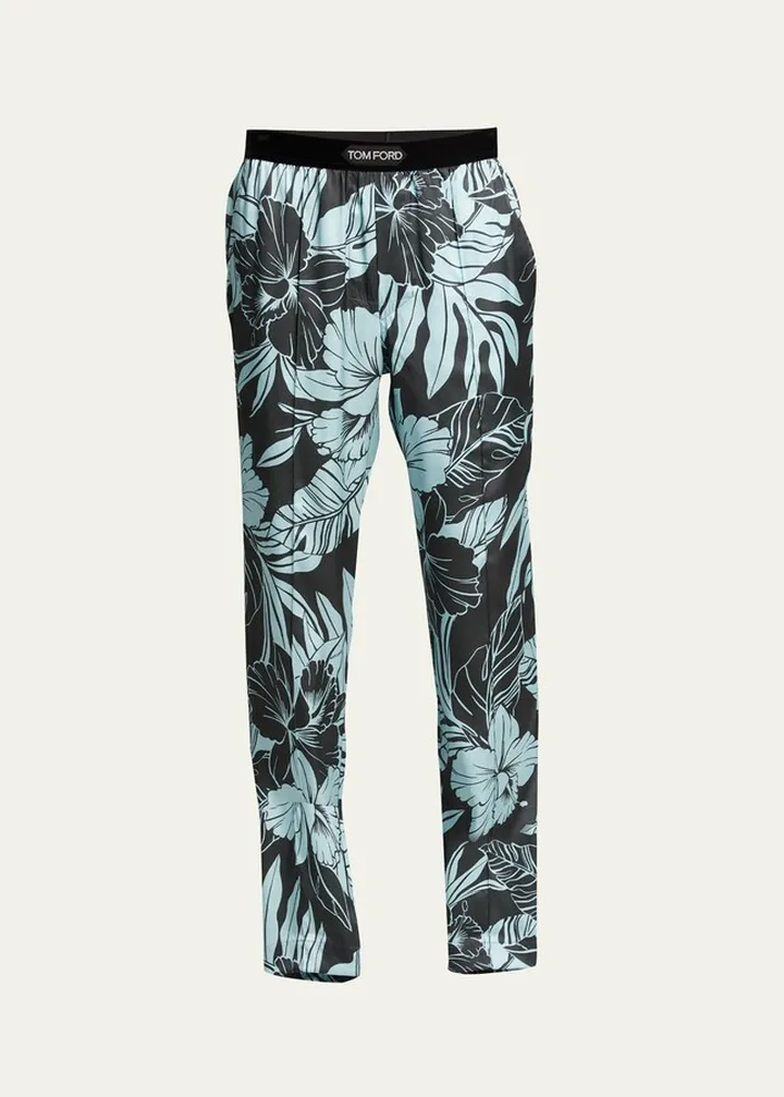 Men's Printed Silk Pajama Pants