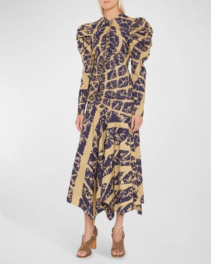 Priyanka Hand Dyed Diamond Shibori Cotton Maxi Dress