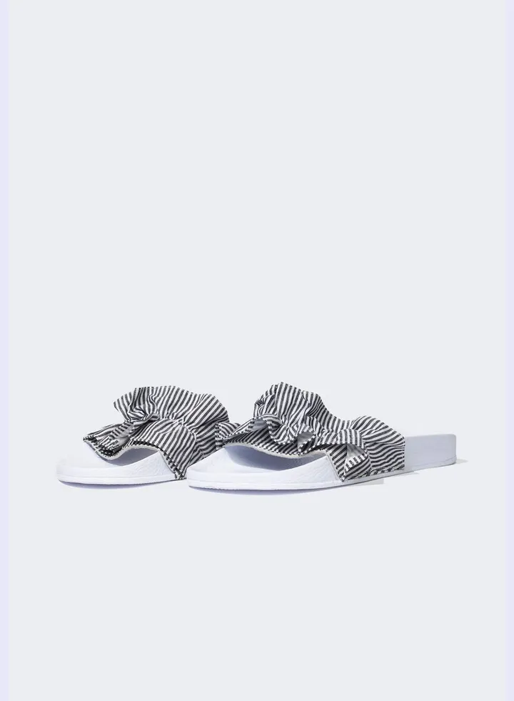 Ruffled Striped Sandals