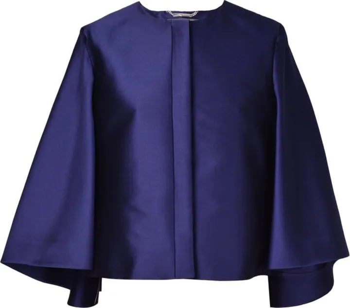 Alberta Ferretti Round-Neck Cropped Cape Jacket
