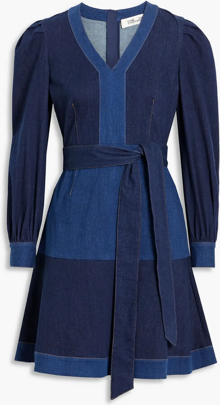 Santiago paneled denim mini dress