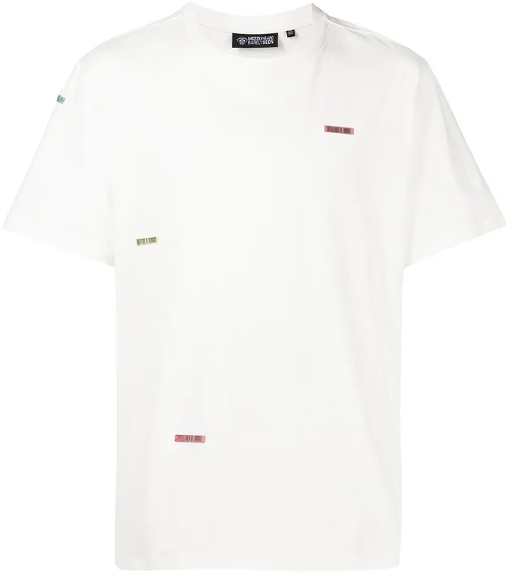 barcode patch cotton T-shirt
