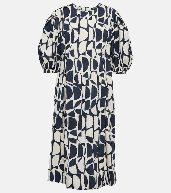 Lucia printed cotton midi dress