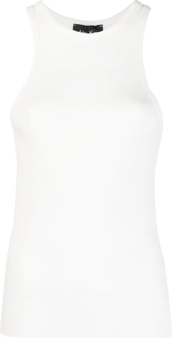 Halterneck Ribbed-Knit Tank Top