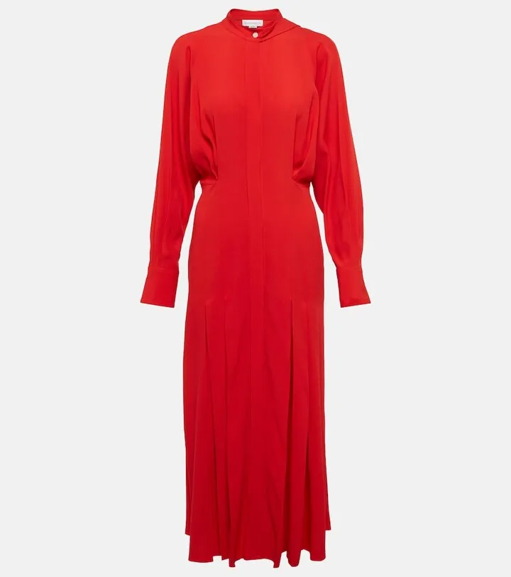 Crepe shirt dress