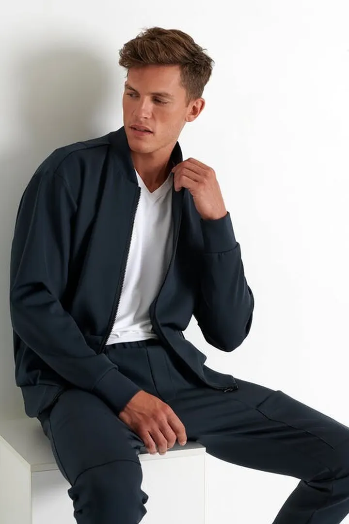 SHAN Stylish Bomber Jacket - Charcoal