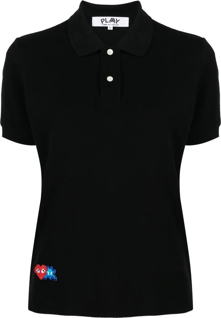 x Invader pixelated-heart polo shirt