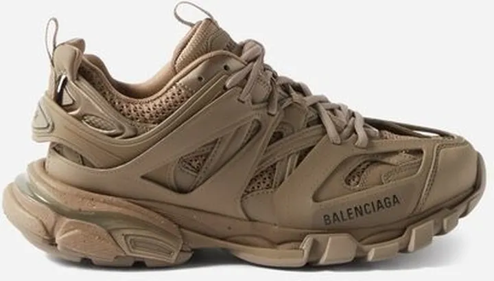 Track Faux-leather And Recycled-mesh Trainers