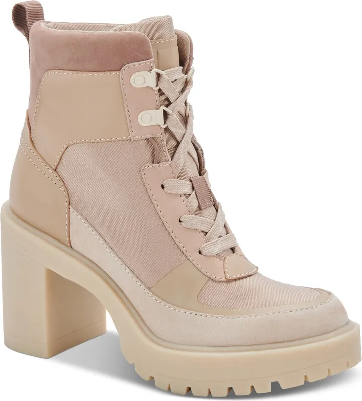 Dolce Vita Women's Collin Lace-Up Lug-Sole Platform Booties Women's Shoes