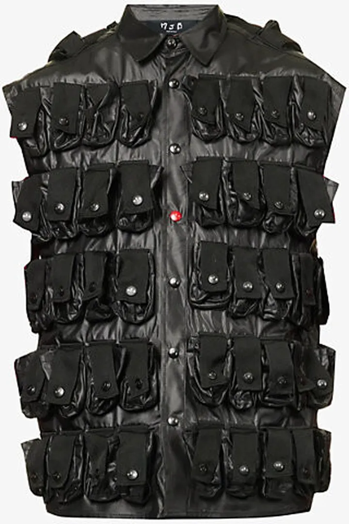jb - arc Jacques Burton ens Black Grenade Flap-pocket Recycled-nylon Gilet