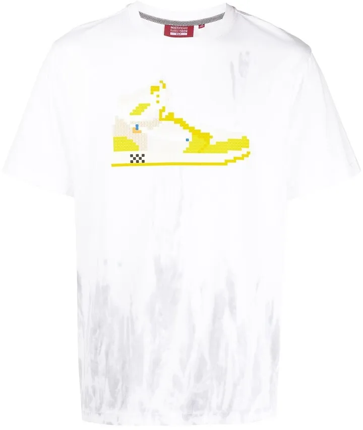 drip-dye canary hi-top T-shirt