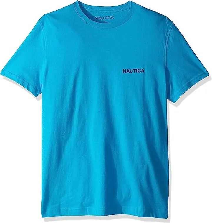 Nautica Men's Short Sleeve Solid Crew Neck T-Shirt (Hawaiian Ocean Ec) Men's T Shirt