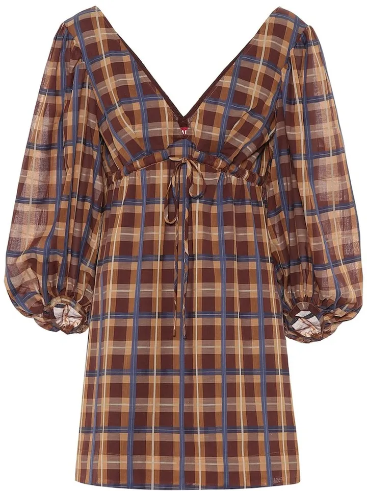 Keshi checked cotton-blend minidress