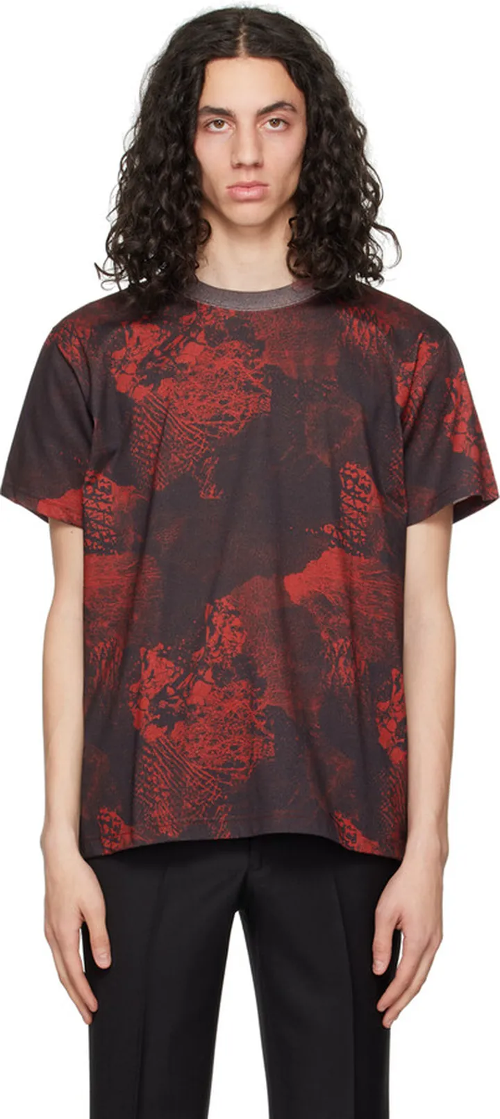 Johnlawrencesullivan Red & Black Printed T-Shirt