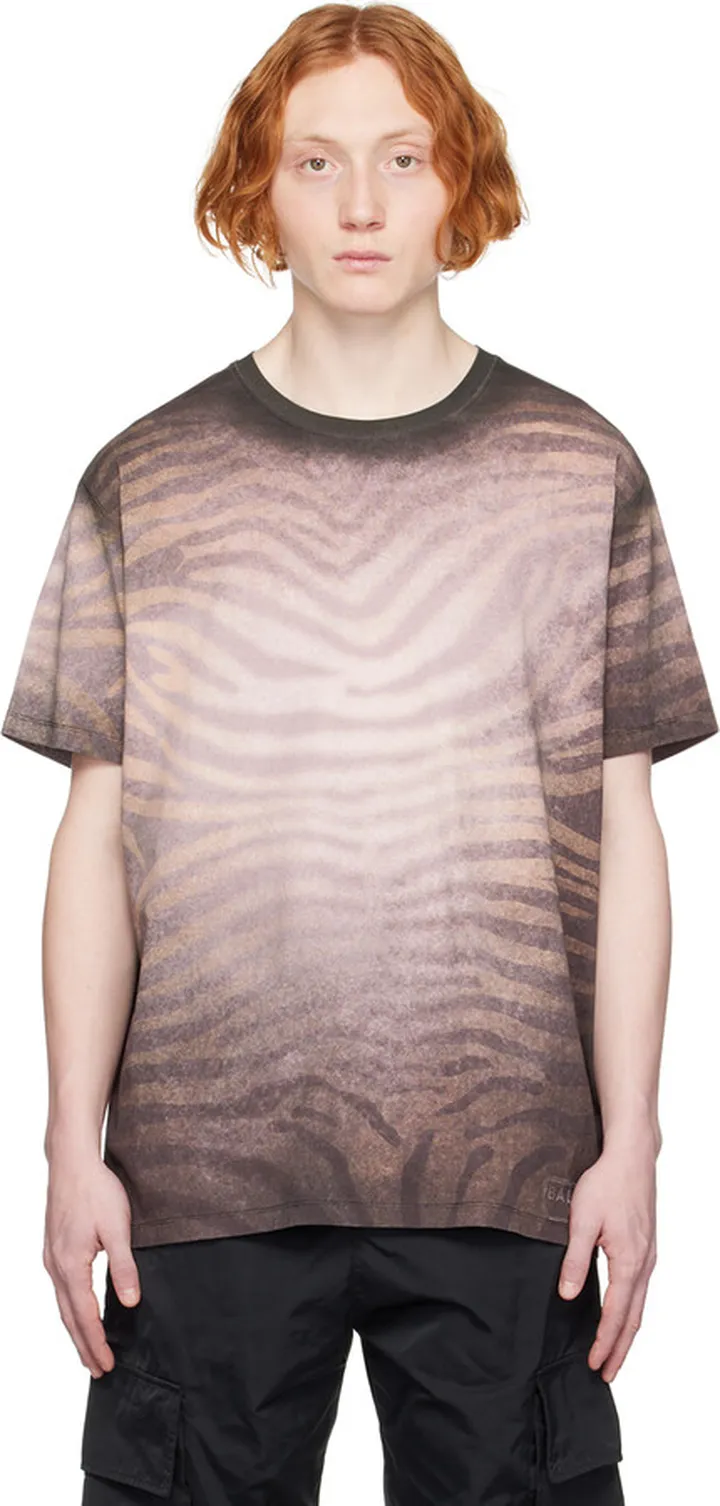 Balmain Gray Zebra T-Shirt
