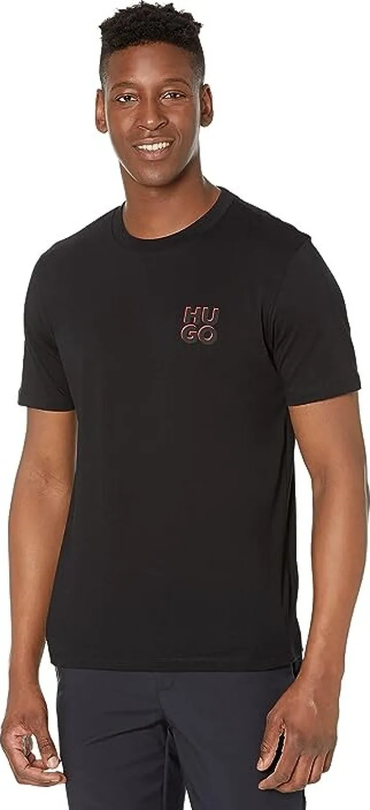 BOSS Dimento Block Logo Jersey T-Shirt (Black) Men's Clothing