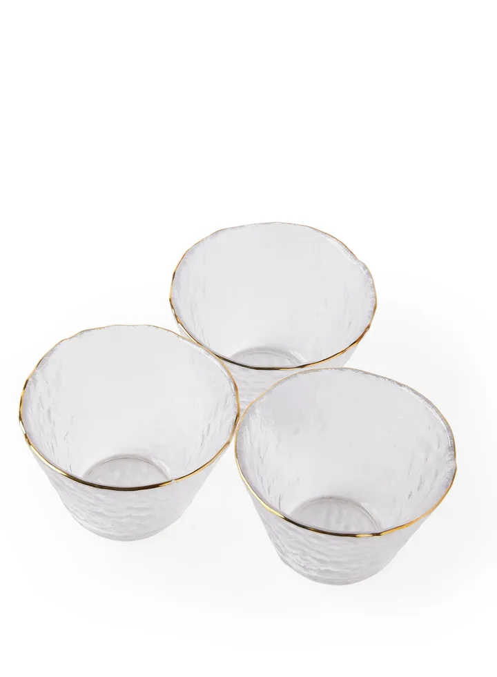 Issey' Hammer Pattern Serving Bowls, Set of 3