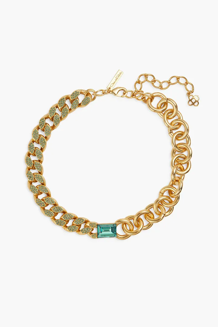 Gold-tone crystal necklace